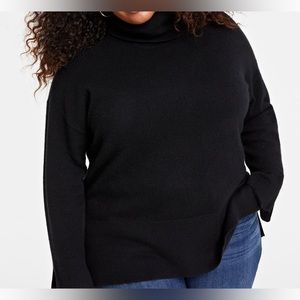 Charter Club - Plus Size Turtleneck Long-Sleeve 100% Cashmere Sweater